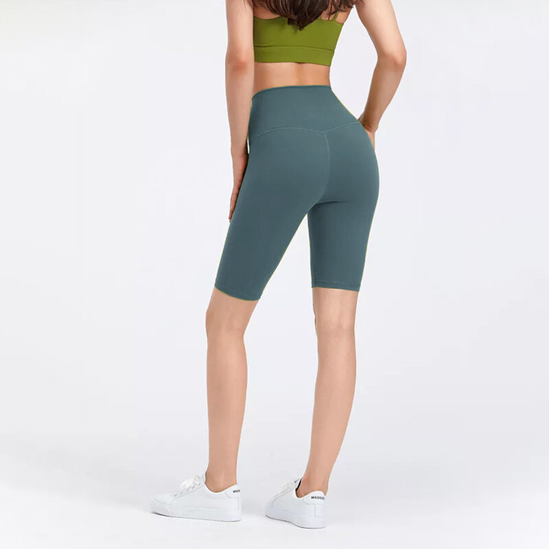 لولو محاذاة ارتفاع ارتفاع قصيرة مع جيوب 8 ''الدراجات السراويل القصيرة المرأة الصيف السراويل Yoga الرياضة طماق للنساء