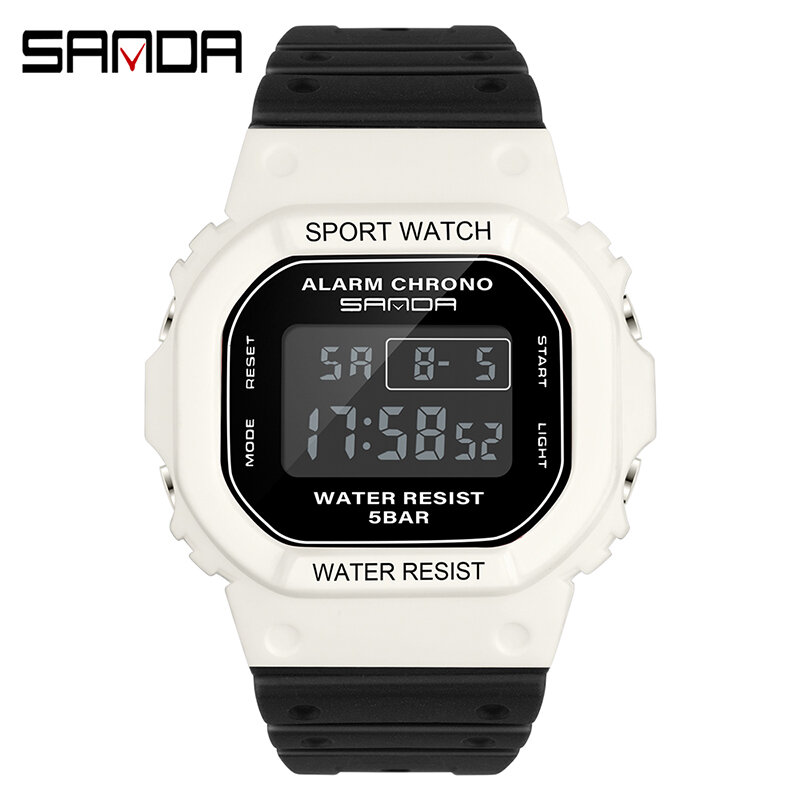 Relógio de pulso masculino Sanda, impermeável, led, digital, eletrônico, militar, esportivo, para homens e mulheres