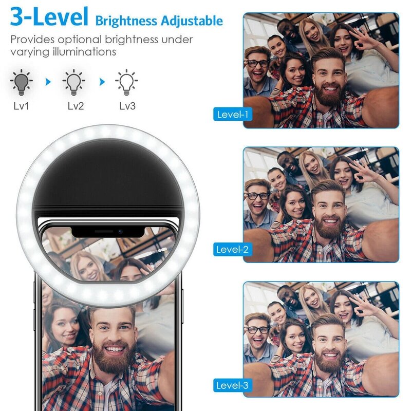 Đèn Led Selfie Vòng Lấp Đầy Trong Ánh Sáng Điện Thoại Di Động Đèn LED Selfie Đèn Vòng USB Sạc Cho iPhone Dành Cho Samsung điện Thoại Xiaomi Selfie Ánh Sáng