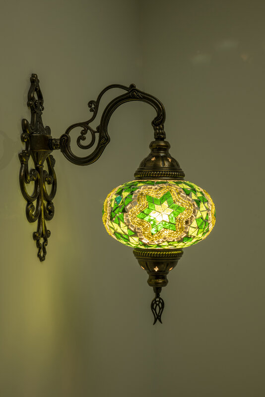 Lámpara de pared de mosaico turco, arte nostálgico decorativo, regalo artesanal, pantalla de luz, vidrio de mosaico, lámpara de dormitorio romántica, lámpara de jardín