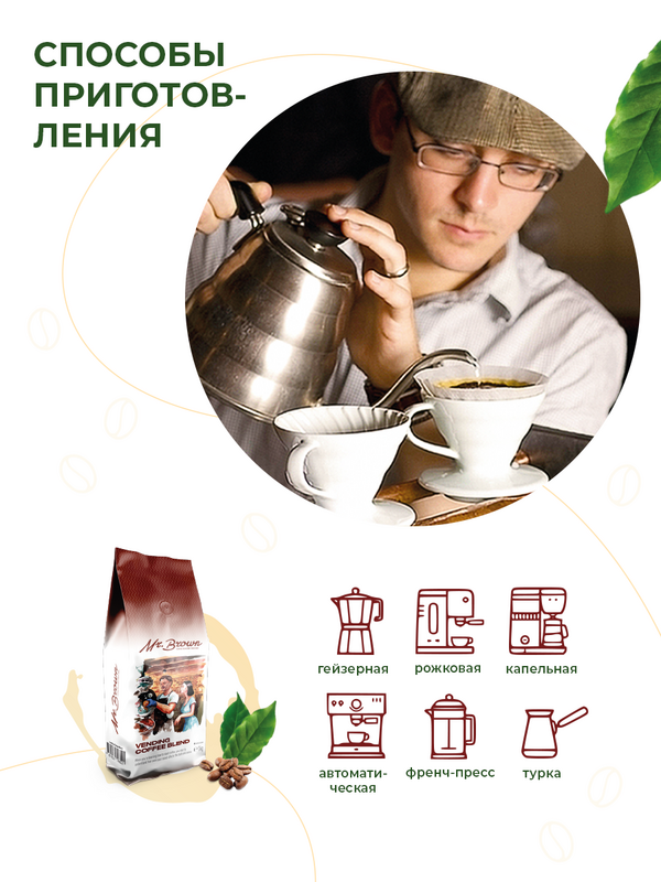 Кофе В Зернах Mr Coklat «Penjual Kopi Campuran» 1кг
