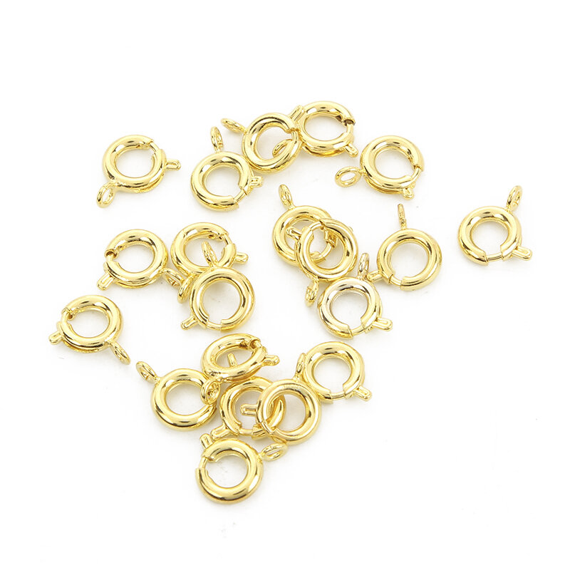 Lot de 50 fermoirs à anneau de printemps en or, avec anneau de saut ouvert, pour bijoux, chaîne, connecteurs de Bracelet, fabrication de bijoux