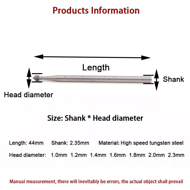 1Pcs 2.35mm 생크 1 ~ 2.3mm 텅스텐 강철 연삭 나선형 바늘 목공 아이보리 조각 앰버 옥 마노 로타리 드릴 도구