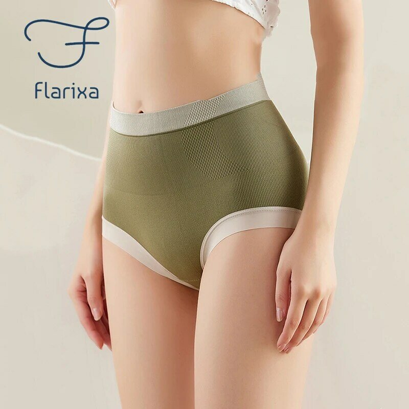 Flarixa 3PCS High Waist Seamless Women's Panties Hip Lift Shaper Pants Tummy Control Underpants Flat Belly Slimming Underwear