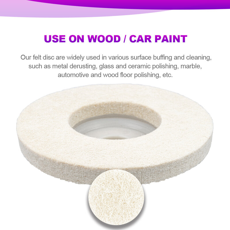 2/5/10pcs 115mm Wool Felt Disc Polishing Buffing Wheel Pad Bore for angle grinder car detailing wood polishing