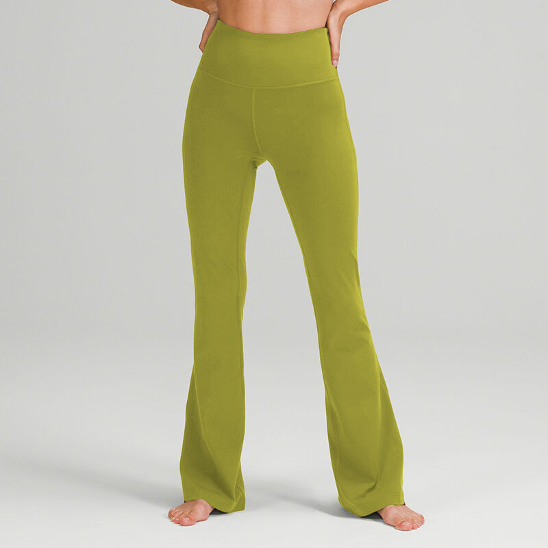 Lulu flare pants mulheres calças de yoga super elástico alta ascensão queimado calça leggings treino ginásio correndo sportwear