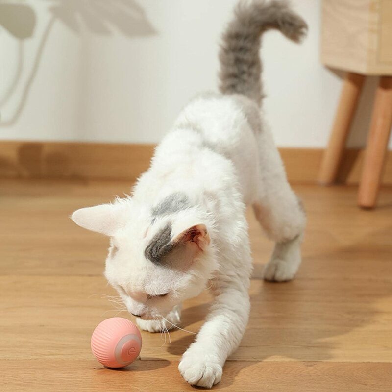 Электрическая игрушка-мяч для кошек, автоматическая вращающаяся интеллектуальная игрушка для кошек, тренировочные самодвижущиеся игрушки для котят для домашней интерактивной игры