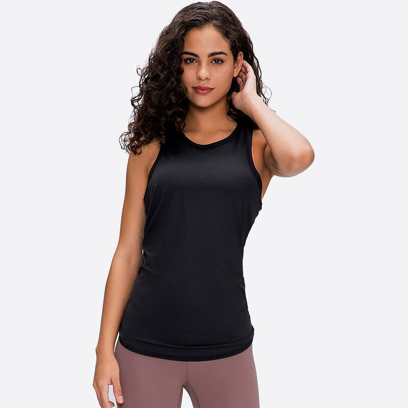 Lulu-Camiseta sin mangas de Yoga para mujer, Tops cortos deportivos para mujer, chaleco de Fitness, camisas de Yoga transpirables para verano