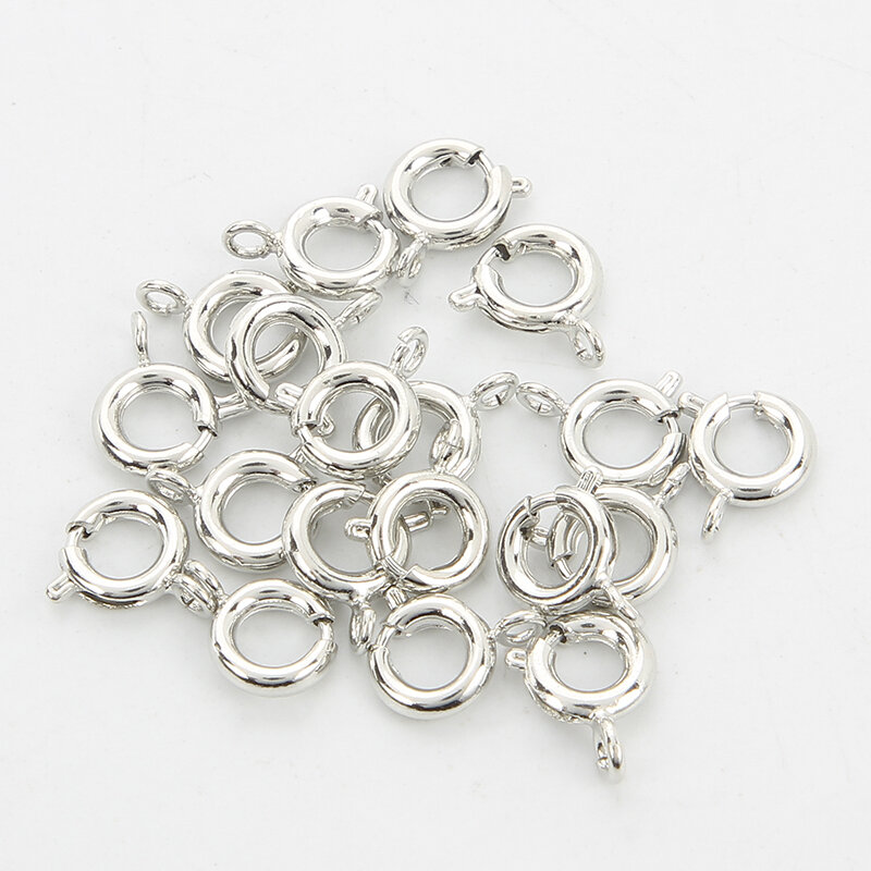 50pcs/lot Gold Spring Ring Clasp With Open Jump Ring jewelry Clasp For Chain Necklace Bracelet Connectors Jewelry Making
