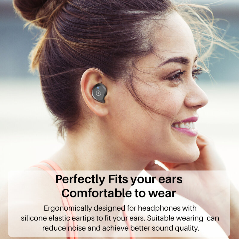 Fones de ouvido Bluetooth TOZO NC9 Plus, fones de ouvido sem fio com cancelamento de ruído ativo híbrido com playtime IPX6 impermeável de 120H
