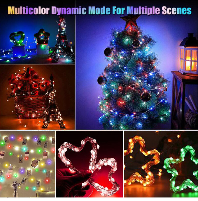 Guirnalda de luces Led con Bluetooth para decoración de árbol de Navidad, decoración de feliz Cristo para el hogar, lámpara inteligente USB 2022, adornos, regalos, decoraciones de Año Nuevo