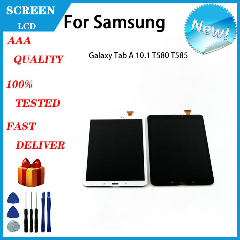 Pantalla táctil de 10,1 pulgadas para Samsung Galaxy Tab A, 10,1, T580, T585, SM-T580, Sensor digitalizador, Panel de cristal, reemplazo de tableta