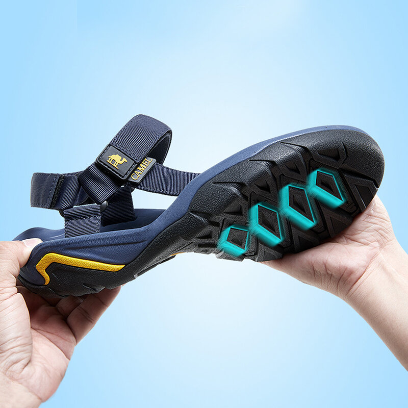 Goldencamel Sepatu Sandal Pria Sepatu Pria Bersirkulasi Antiselip Luar Ruangan Sepatu Pantai Sandalias untuk Pria Sandal Musim Panas 슬퍼 퍼