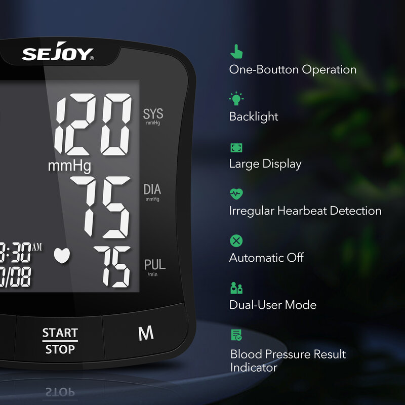 Monitor Tekanan Darah Pergelangan Tangan, Monitor Leval Digital Otomatis Portabel, Layar LED Besar