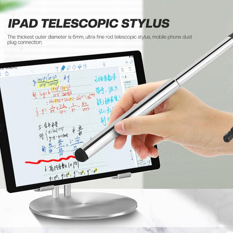 Выдвижная универсальная ручка для сенсорного экрана, емкостный стилус, ручка для смартфона, планшета для Ipad, точечный круглый тонкий наконе...
