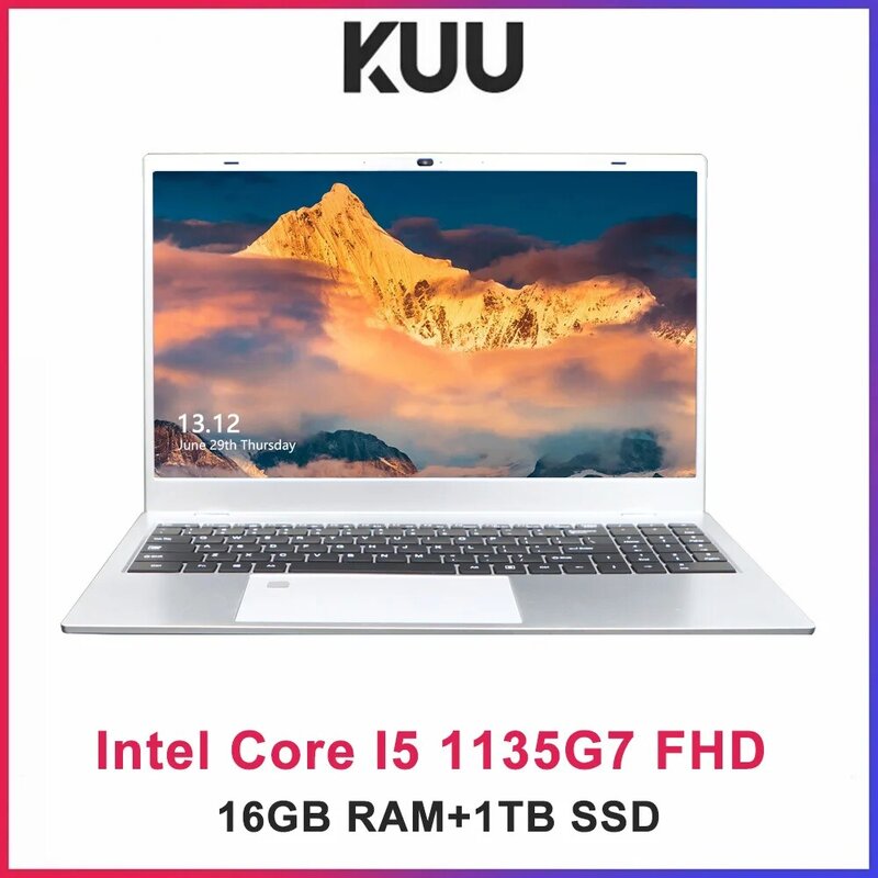 15,6 Zoll Intel Core i5 512 g7 Notebook 16GB DDR4 GB SSD FHD Bildschirm Finger abdruck Windows 11 Notebook tragbarer Computer
