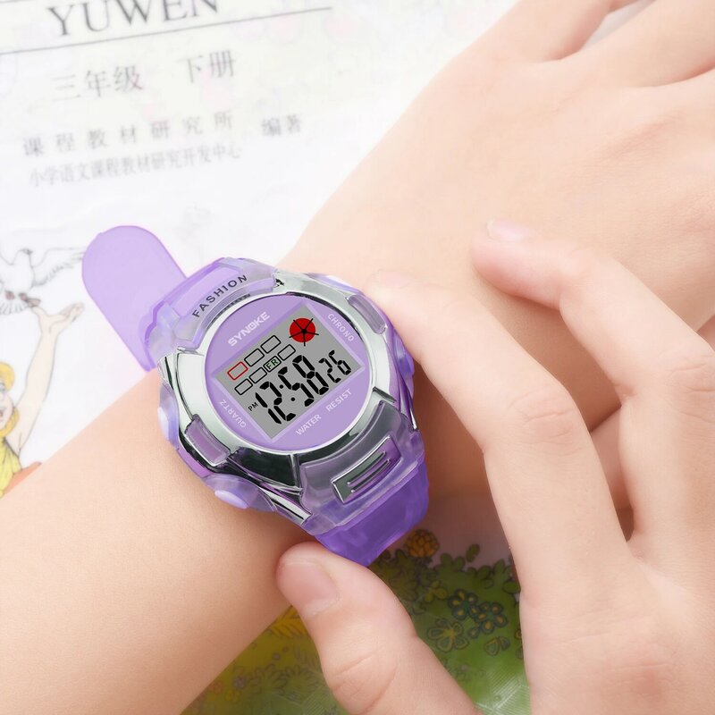 Synoke Sport Studenten Horloges Cartoon Rubber Digitale Horloge Led Kids Horloge Meisjes Jongens Geschenken Elektronische Klok Relogios