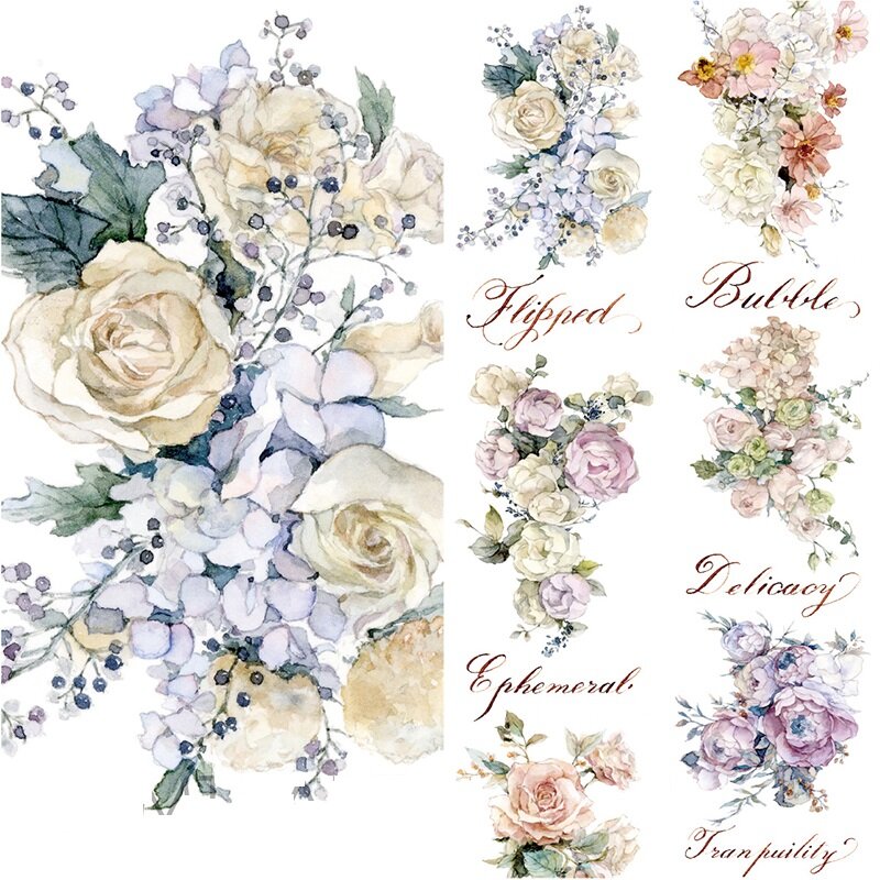 Cinta de Papel washi floral Original, flor y brisa de primavera, cinta washi para decoración DIY