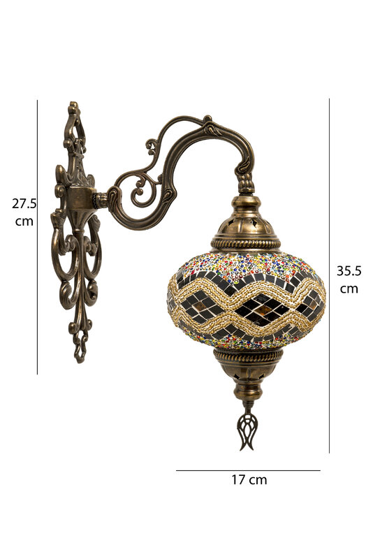 Lampada da parete a mosaico turco arte nostalgica paralume regalo decorativo artigianale luce mosaico vetro romantico lampada da camera da letto lampada da giardino