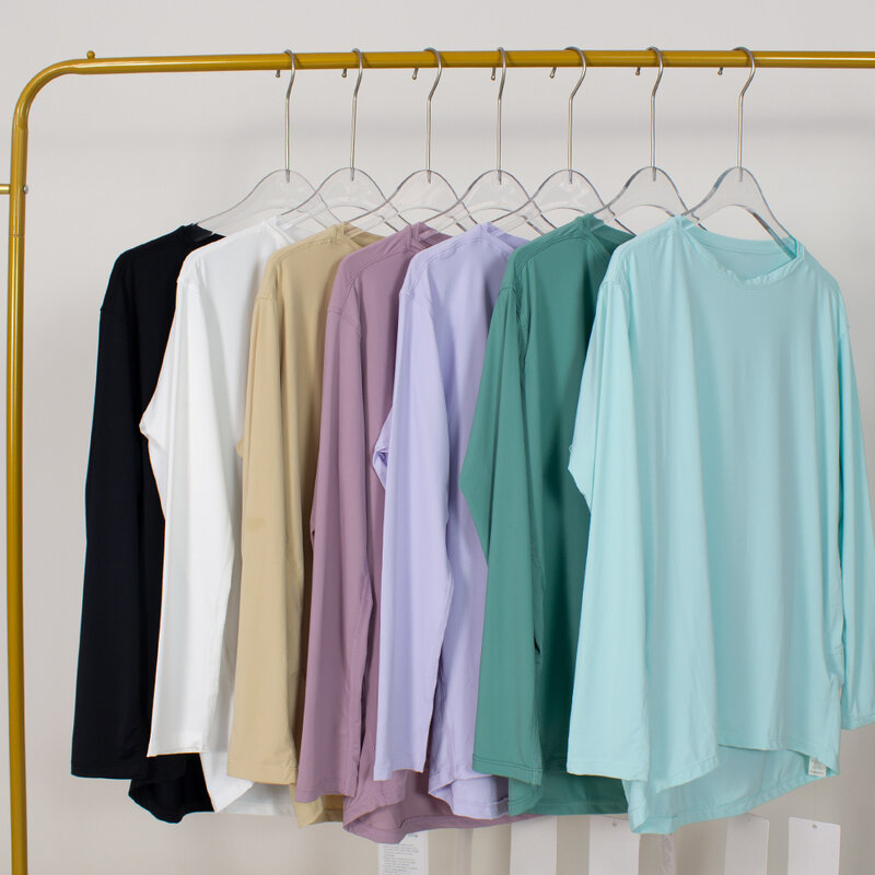 Рубашки Lulu с длинным рукавом, Свободный Топ, женские топы, непринужденный крой, предназначенный для использования в движении