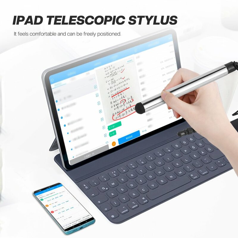 Stylet capacitif rétractable universel pour écran tactile, pour smartphone, tablette, Ipad, pointe ronde et fine