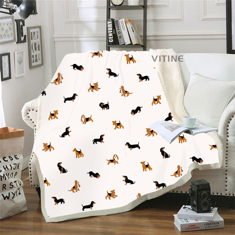 New Funny Sofa Bed Blanket Super Soft Warm Dogs 3D Print Blanket Cover Fleece Throw Blanket B16