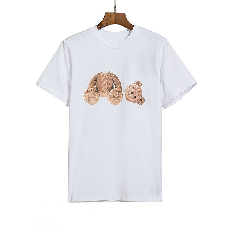 T-shirt à col rond pour homme et femme, reichlich et décontracté, en coton, à la mode, avec dessin animé d'anges, petit ours, 22ss