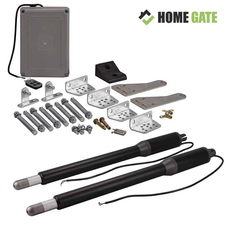 Привод Home Gate 150DC для распашных ворот дверей калитки, комплект автоматики для ворот. Сигнальная лампа, фотоэлементы датчики, gsm-модуль в компл...