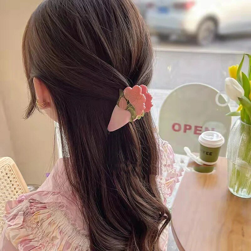 INS Acetate Flower Hair Claw For Women Girls Colorful  Ponytail Hair Styling Tools Barrettes Hair Clip Hairpin Hair Accessories