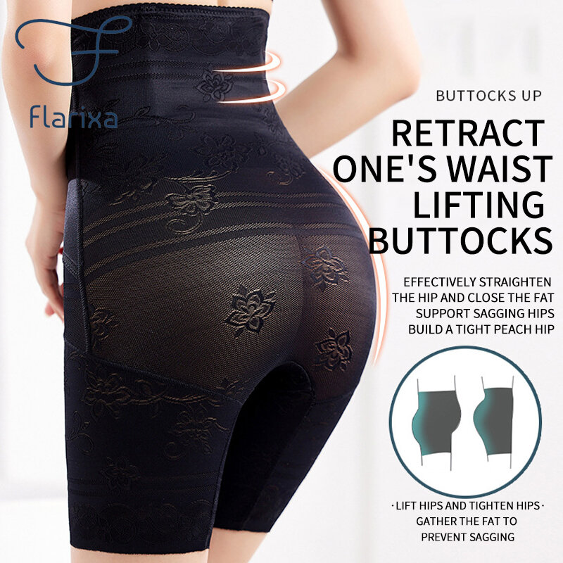 Flarixa Plus Größe Frauen Hohe Taille Vier-Reihe Bauch Steuer Höschen Taille Trainer Körper Shaper Bauch Abnehmen Postpartale Gürtel