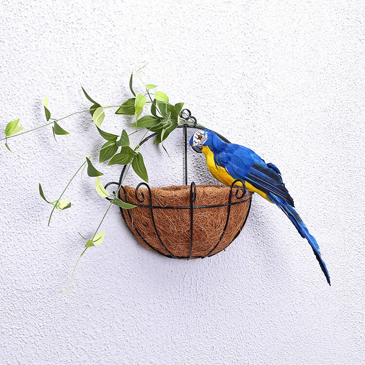 Simulation de perroquet en mousse, 25/35CM, plume, aras, fenêtre murale suspendue, accessoires de jardin, décoration de patte