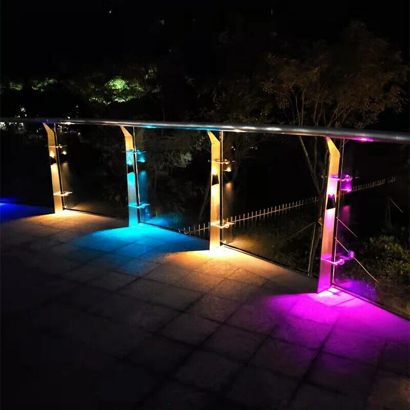 LED Waterproof Solar Wall Lights Outdoor Fence Lights Solar Stair Lights Exterior Patio Lights For Walkway Fence Garden Decor