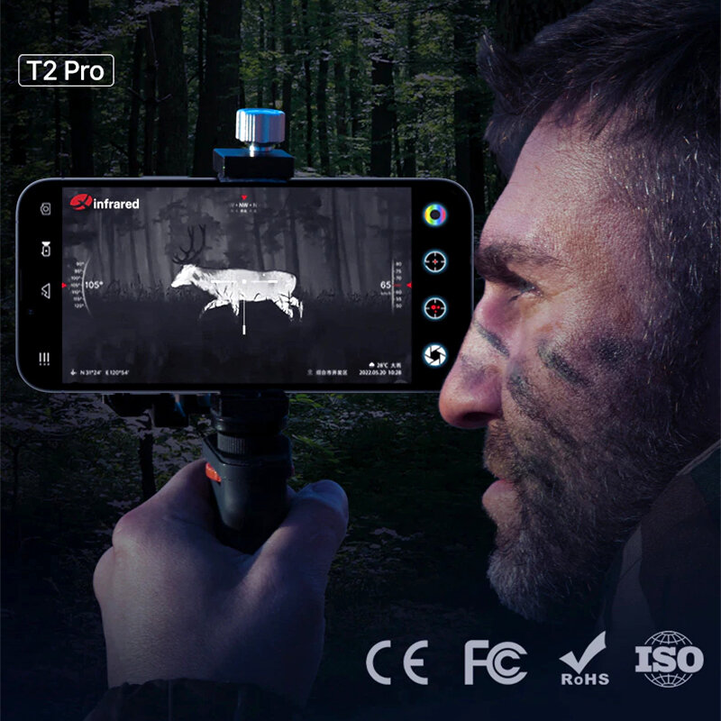 Infiray-赤外線カメラ,暗視ハンティング,単眼,iPhone android用,13mmレンズ15xズーム