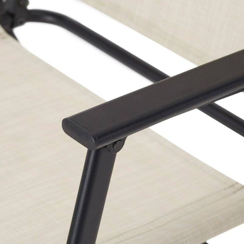 Zestaw 2 Patio na świeżym powietrzu składane krzesło ze stali, wielokolorowy opcjonalnie (US Stock)