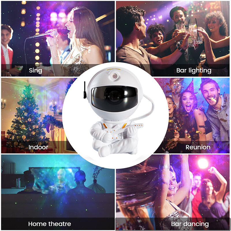 NEW LED Astronaut Projector Galaxy Star USB Rotating Starry Sky Night Light Lamp For Home Bedroom Party Decor Children's Gift