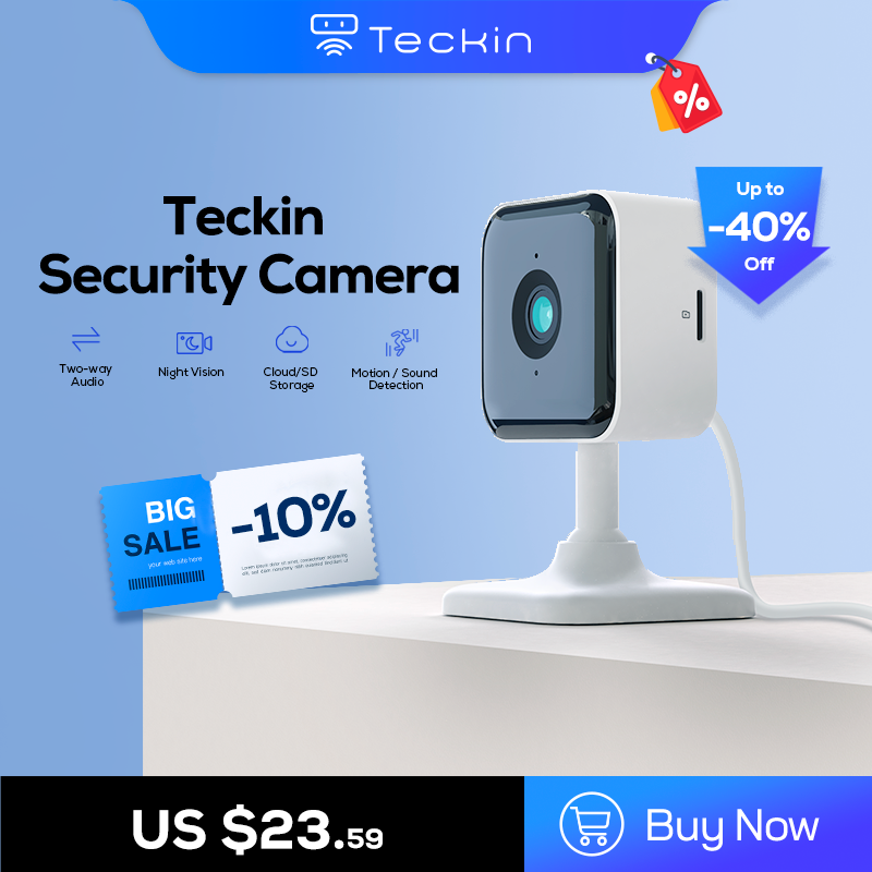 Teckin Cam Indoor Ip Wifi Camera 1080P Fhd Voor Thuis Beveiliging Night Vision 2-Weg Audio Beveiliging camera Voor Baby/Huisdier