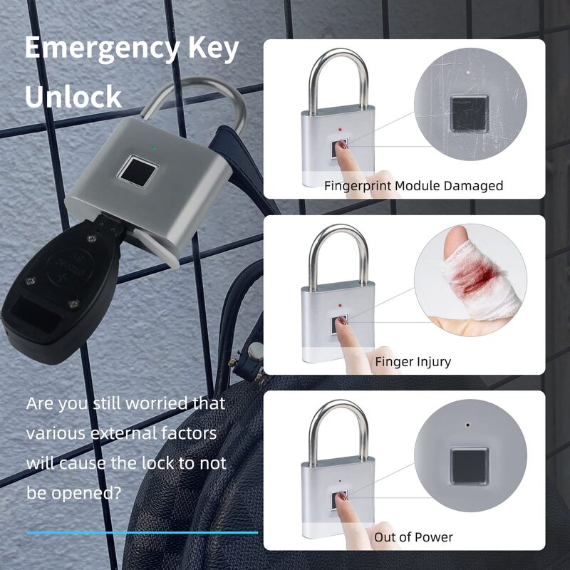 Kłódka na odcisk palca blokada bagażowa zabezpieczająca przed kradzieżą elektroniczny zamek do drzwi IP66 z ochronny zabezpieczający odblokowania bezkluczykowego