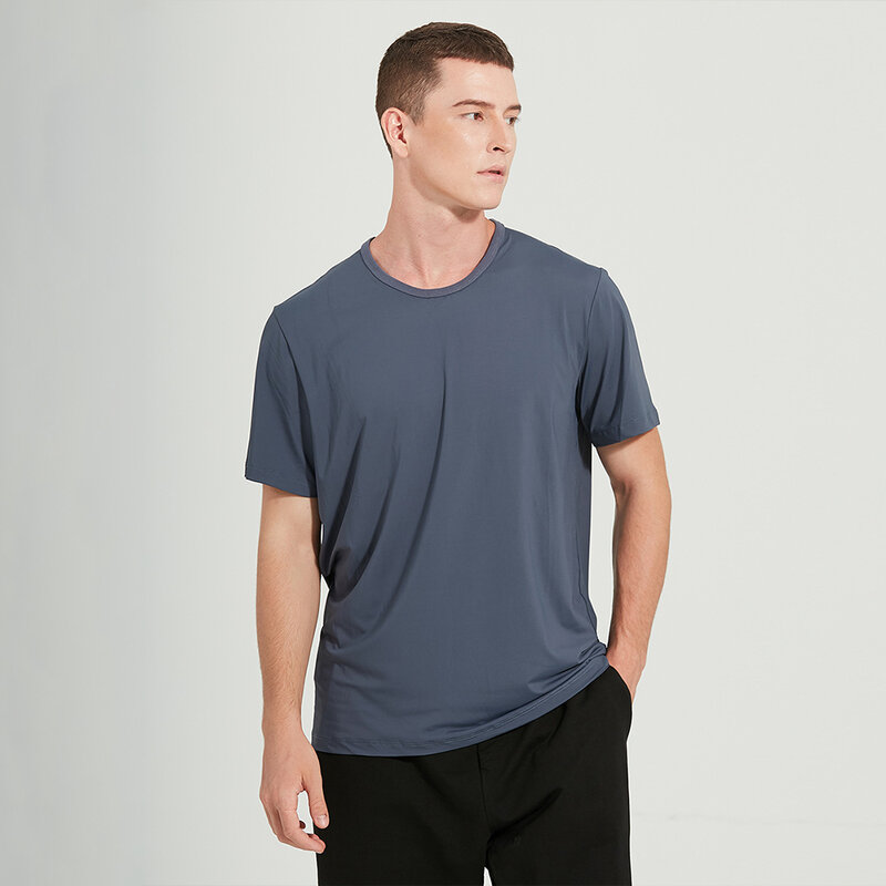 Lulu The Fundamental T-Shirt Kaus Lengan Pendek untuk Pria Kemeja Dasar untuk Kebugaran Latihan Yoga Pakaian Olahraga Lari