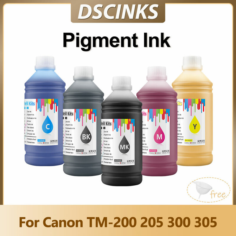 Inchiostro a pigmenti impermeabile da 1000ml per Canon TM-200 205 300 305 carta fotografica per stampante (opzione 5 colori) PFI-120 PFI-320 inchiostro