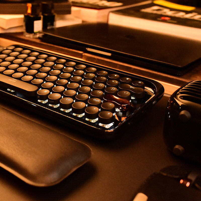 Tinta lofree-teclado mecânico com bluetooth para ordenador portátil, juego ratón retroiluminado e