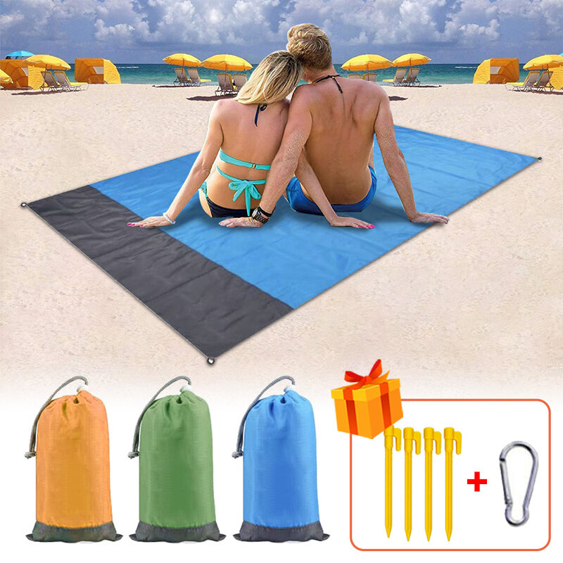 2x2,1 м пляжный коврик, песочный пляжный коврик, водонепроницаемый песочный Карманный пляжный одеяло, складной коврик для кемпинга, матрас, ко...