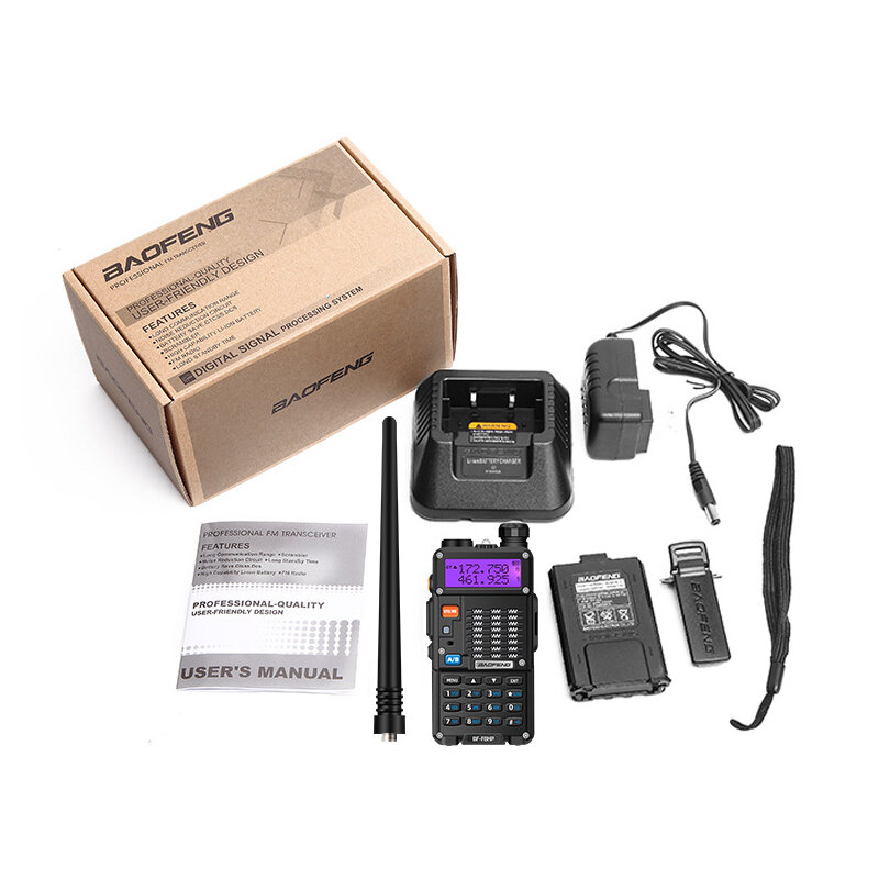 1800 mAh Baofeng BF-F8HP walkie talkie microtelefono ad alta potenza self driving tour campeggio manuale civile modulazione di frequenza portatile