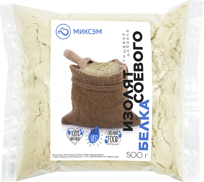 Миксэм Изолят соевого белка, 500 г  /soy protein isolate