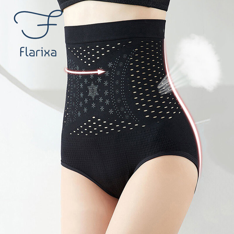 Flarixa New Sexy Hollow Women's Panties High Waist Flat Belly Panties Comfort Seamless Briefs Postpartum Body Shaping Pants