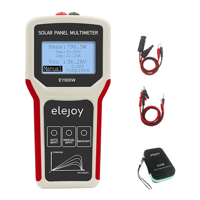 Upgrades Handheld Photovoltaic Panel Power Supply Multimeter Auto Manual MPPT Detection LCD Open Circuit Voltage Troubleshooting