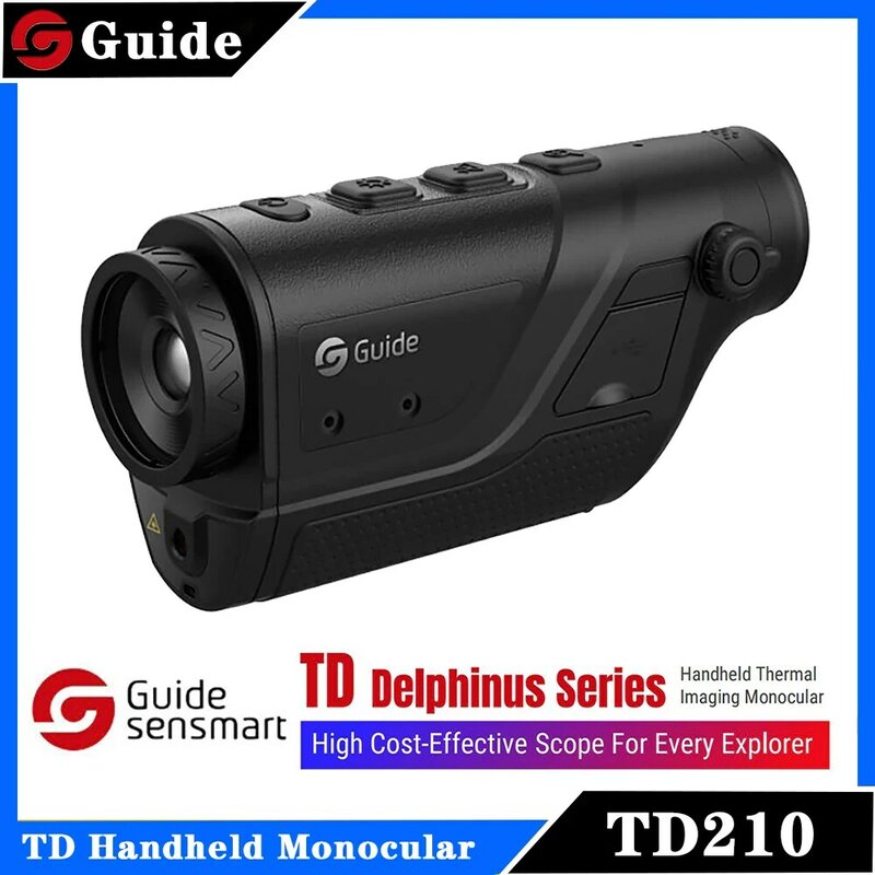 Guide Sensmart TD210 열화상 스코프 단안 야간 투시경, 사냥용 TD 210 적외선 열화상 망원경 카메라, TD210
