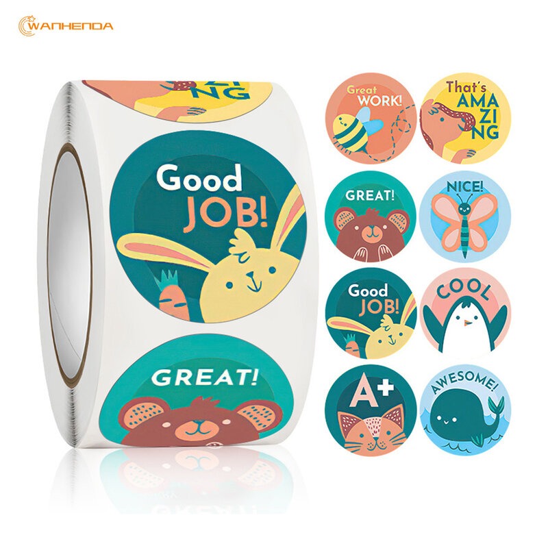 Cartoon Animal Cute Stickers Kids Reward Gift Decoration Label insegnante incoraggiamento cancelleria per studenti