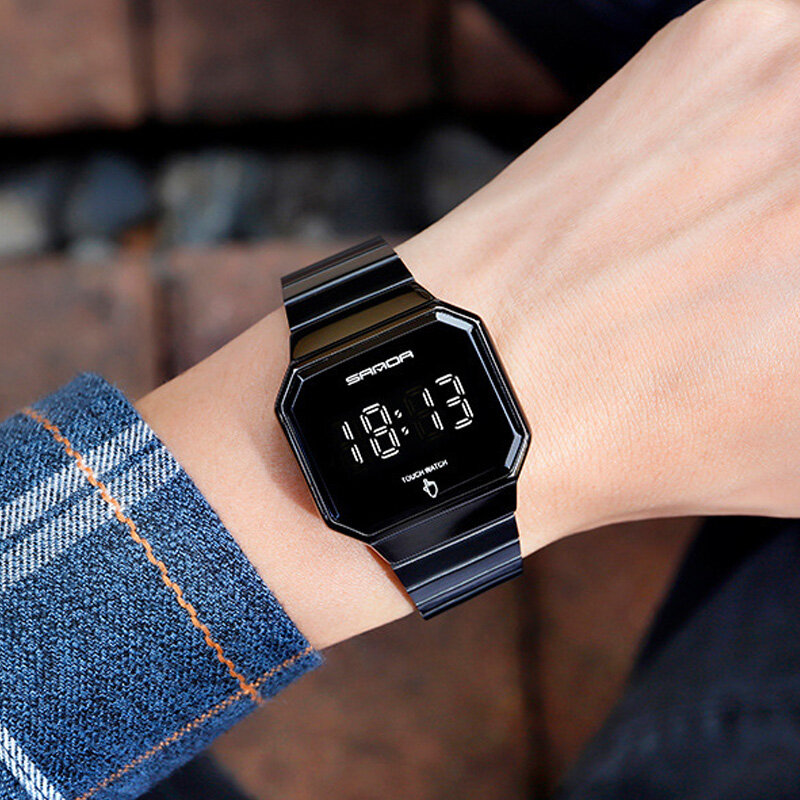 SANDA-남성용 패션 비즈니스 캘린더 방수 남성 손목 시계, 전자 시계, 디지털 시계, 남성용 시계