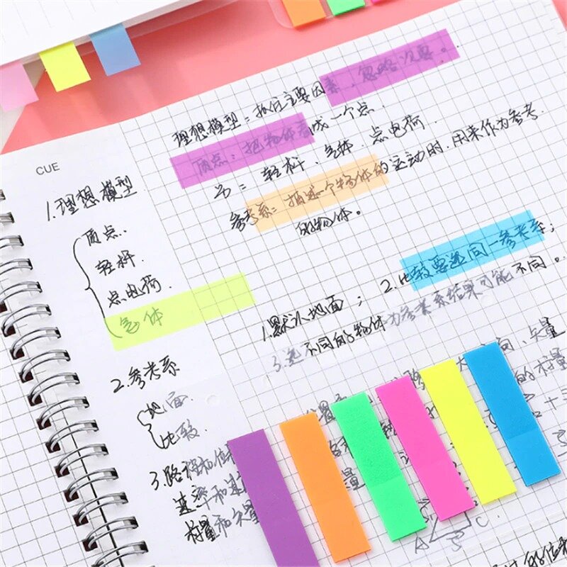 200 sheets Fluorescence Self Adhesive Memo Pad Sticky Notes Bookmark Marker Memo Sticker Paper Student office Supplies