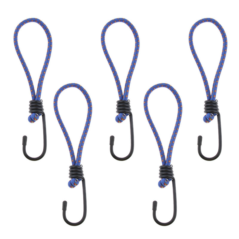 5 Pcs Bungee Hook Tie - Tarpaulin Elastic Stretch Cord Straps With Hook  random color